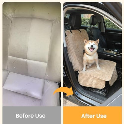 Dog Car Seat Cover, Waterproof Non-Slip Pet Mat, LightCoffee Front Seat - Image 6