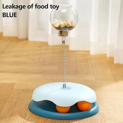 Interactive Cat Toy with Treat Dispenser – Keep Your Kitty Engaged & Rewarded! (Blue)