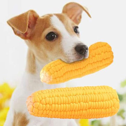 BWESOO Yellow Pet Dog Puppy Latex Corn Shape Squeaky Bite-Resistant Interactive Play Chew Toy Pet Supplies Dog Toy Corn Squeak Toys