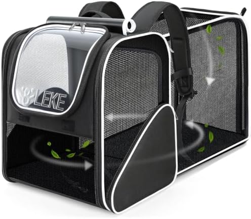 Lekereise Cat Backpack Carrier,Cat Bubble Backpack Large Space Bubble Pet Backpack for Kitty Small Dog,Expandable Bubble Pet Carrier for Hiking, Walking,Travel by Lekereise