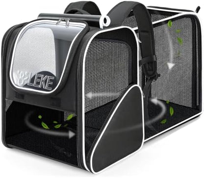 Lekereise Cat Backpack Carrier,Cat Bubble Backpack Large Space Bubble Pet Backpack for Kitty Small Dog,Expandable Bubble Pet Carrier for Hiking, Walking,Travel by Lekereise