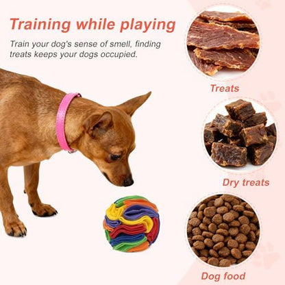 Snuffle Ball for Dogs, Interactive Dog Toys, Rainbow, Small - Image 5