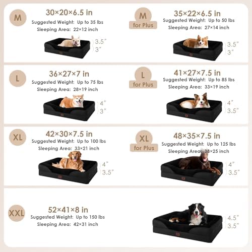 EHEYCIGA Orthopedic Dog Bed for Large Dog, Memory Foam Dog Couch, Black - Image 5