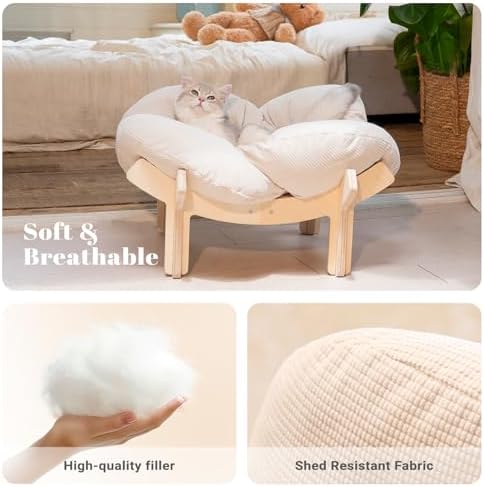 CHEERHOME PETS Elevated Cat Bed for Indoor Cats Couch Sofa Flower - Image 3
