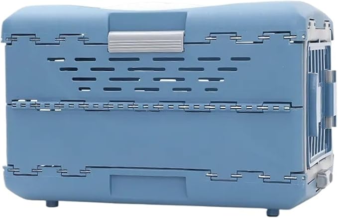 Portable Foldable Pet Kennel, Breathable Check-in Carrier for Cats and Small Dogs(Sky Blue)
