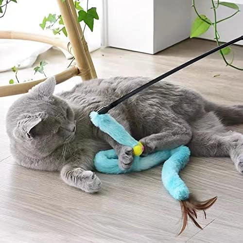 Cat Toys for Indoor Toys,Rainbow Cat Wand Toys,Feather Flips Plush Ball Cat Toys,Interactive Feather Toy for Teaser Play and Chase Exercise with Kitten 3 Pack (Pack 3) - Image 6