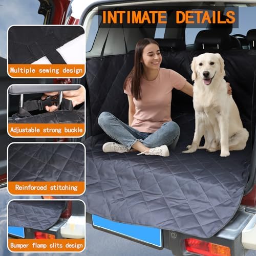 Aunginsy SUV Cargo Liner for Dogs Compatible with Toyota FJ Cruiser 2007-2021, Rear Trunk Mat Travel Nonslip Pet Cargo Boot Liner with Bumper Flap Protector Waterproof Floor Mat for Cats Accessories - Image 4