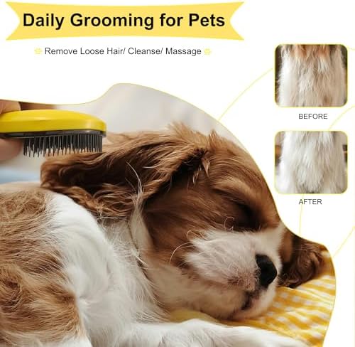 Puppy Brush for Small Dogs - Soft Dog Brush （Yellow） - Image 5