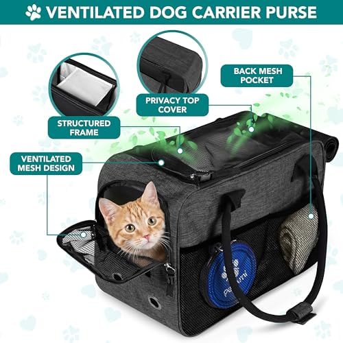 PetAmi Small Dog Purse Carrier with Pockets, Airline Approved, Charcoal - Image 4