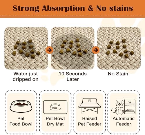 Pet Feeding Mat for Floors Waterproof Dog Mat for Food and Water Absorbent Quick Dry Non Slip mat for Cat Bowls - Image 2
