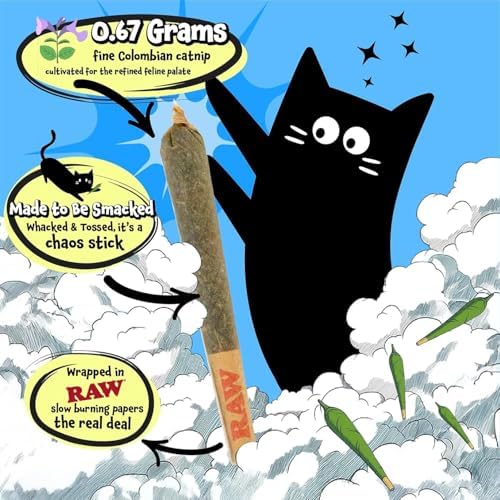 LIT LABS Catnip Toy - 10 Organic Pre-Roll Joints for Extra Purr - Funny Cat Toy for Indoor Cats with Existential Dread - Image 5