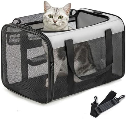 Conlun Soft-Sided Cat Carrier for Small-Medium Cats, Puppies up to 15 Lb, Airline Approved by Conlun