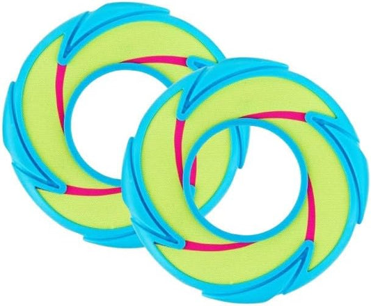 Neon Fetch and Play Buddy Dog Toy - Soft Dog Frisbee, Glow in The Dark Flying Disc, Lightweight Durable Fetch Toy. (Pack of 2)