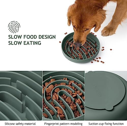 Coomazy Slow Feeder Dog Bowls, Silicone Anti Choking Puzzle Dog Food Bowl - Image 5