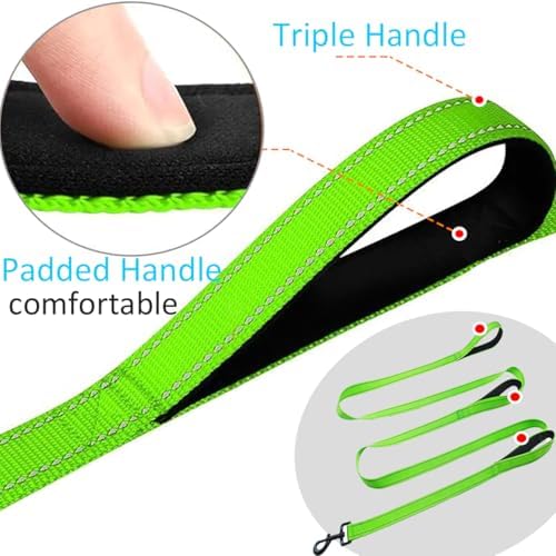 3 Handle Dog Leash 10FT Triple Handle Reflective Large Medium Dog - Image 3