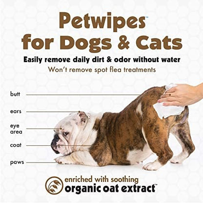 Petkin Pet Wipes for Dogs and Cats, 200 Wipes (Large) – Oatmeal Pet Wipes for Dogs and Cats – Soothes Itchy Dry Skin and Cleans Ears, Face, Butt, Body and Eye Area – 2 Packs of 100 Wipes - Image 3