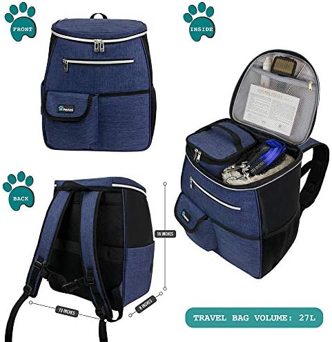 PetAmi Dog Travel Backpack 27L Airline Approved Pet Supplies Bag, Navy Blue - Image 2
