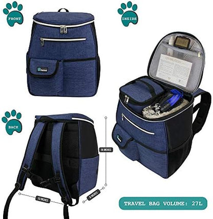 PetAmi Dog Travel Backpack 27L Airline Approved Pet Supplies Bag, Navy Blue - Image 2