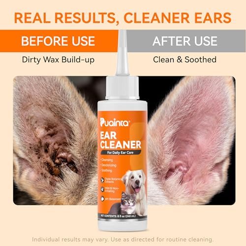 PUAINTA Dog Ear Cleaner Solution - Alcohol-Free Ear Wash with Quantum Silver & Witch Hazel - Soothes Itch, Removes Wax & Odor - Gentle Daily Flush for Dogs & Cats (8 oz) - Image 4
