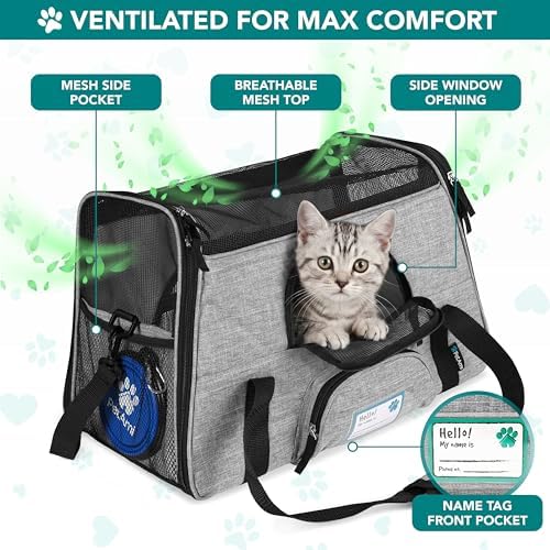 PetAmi Airline Approved Pet Carrier for Cats Small Dogs, Small Heather Gray - Image 3