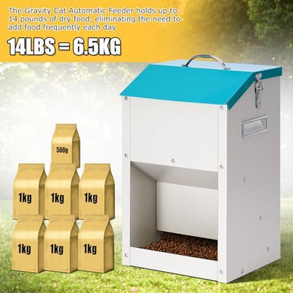 PKNYBZN Automatic Dog & Cat Feeder, 14L Outdoor Gravity Dog Feeder Use - Image 2