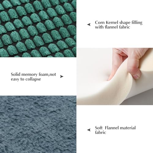 BVAGSS Reversible Dog Crate Pad, Memory Foam Pet Bed Mat, Soft Warm Machine Washable Sleeping Kennel Mattress for Small Medium Dogs XH079 (30''x20''x1.6'',Green) - Image 2
