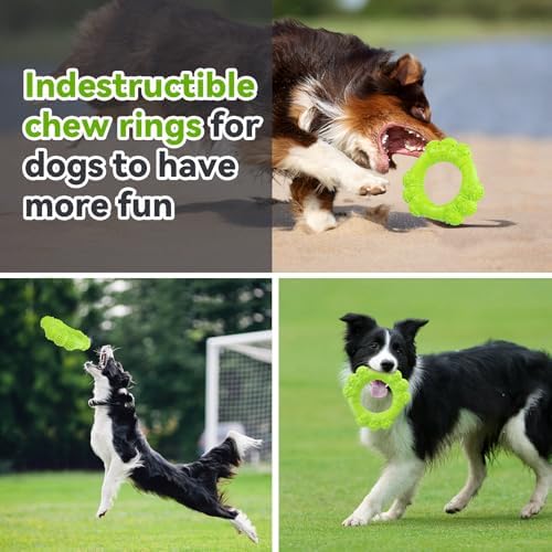Indestructible Dog Chew Toys for Aggressive Chewers, Super Chewer Toys for Medium Large Dogs, Interactive Ring Toy, Heavy Duty Teething Toys - Image 6
