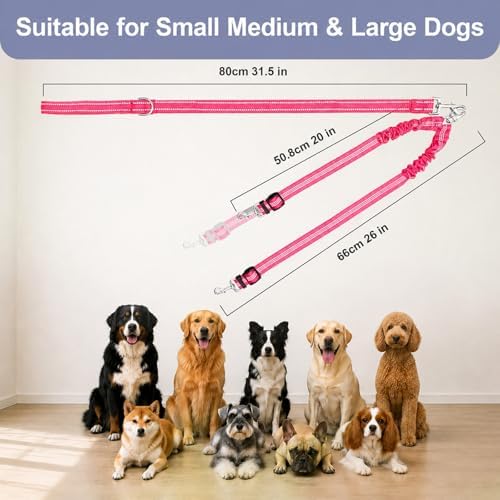 Double Dog Leash Padded Handle 360°Swivel No Tangle Dual Leash for Two Dogs - Image 7