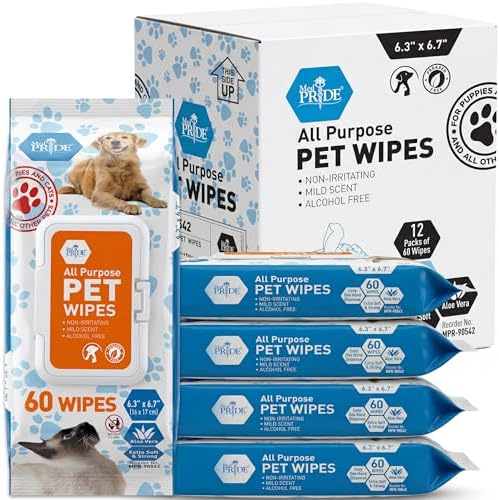 MED PRIDE Hypoallergenic Cat Wipes with Aloe Vera,Alcohol-Free,720 Count by MEDPRIDE