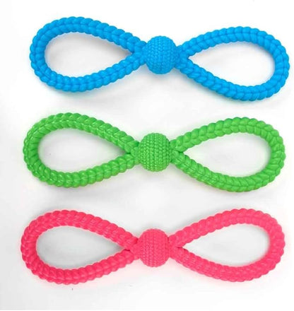 MPP Figure 8 Dog Toys Fun and Colorful Choices Tug Toss Fetch Play Ropes and Loops (Knot Tug)