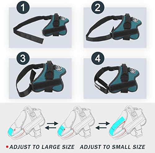 Dog Harness, No-Pull Reflective Dog Vest, Breathable Adjustable Pet Harness with Handle for Outdoor Walking - No More Pulling, Tugging or Choking (Turquoise, M) - Image 3