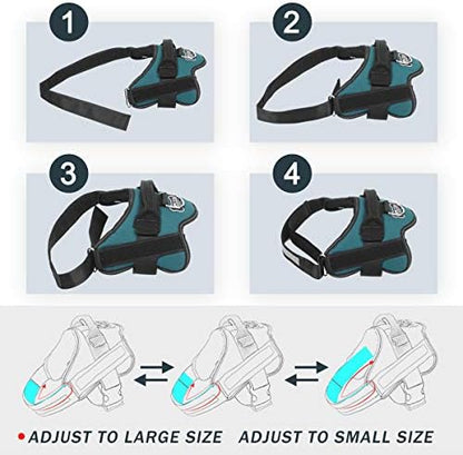 Dog Harness, No-Pull Reflective Dog Vest, Breathable Adjustable Pet Harness with Handle for Outdoor Walking - No More Pulling, Tugging or Choking (Turquoise, M) - Image 3