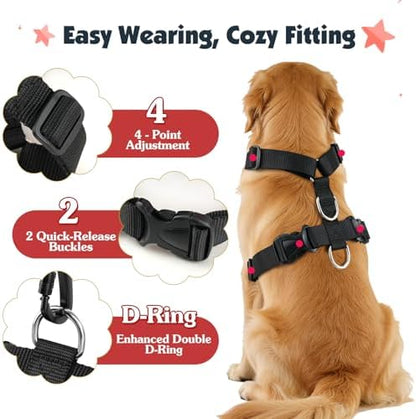 Pawaboo Dog Seat Belt Harness for Car, Seatbelt Harness with 2 in 1 Buckle - Image 5