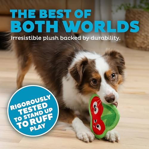 Outward Hound Tough Skinz Durable Squeaky Dog Toy with Two Tough Layers, Cherries, Red, Small - Image 3