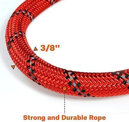 Taglory Rope Dog Leash for Small Medium Dogs, 5 FT Padded Handle, Red - Image 3