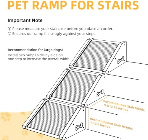 Dog Ramp for Stairs, 2-Pack Wooden Stair Wedge for Dogs - Image 3