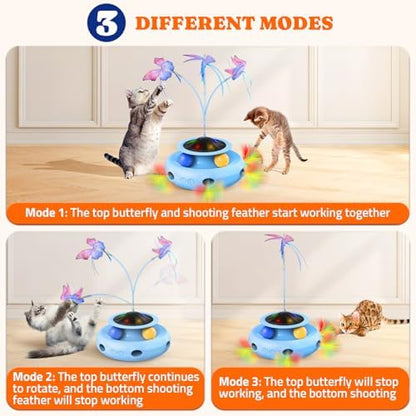 Pawtners Cat Toys, Automatic Interactive Kitten Toys for Indoor Cats, Blue - Image 3