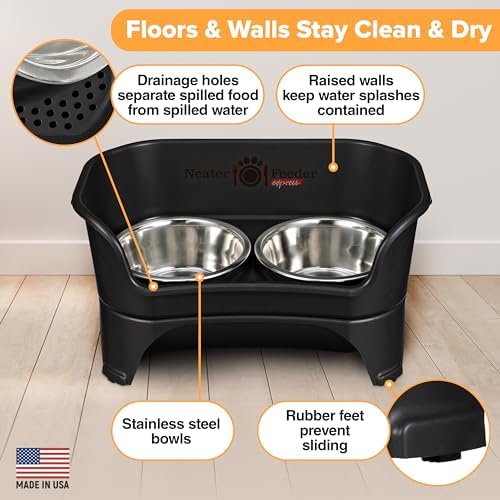 Neater Feeder Express Mess Proof Dog Bowls Elevated for Medium to Large Sized Breed, No Spill Raised Dog Food Bowl Stand, Stainless Steel Food and Water Bowl Set, Pet Dish Feeding Station, Black - Image 4
