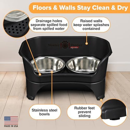 Neater Feeder Express Mess Proof Dog Bowls Elevated for Medium to Large Sized Breed, No Spill Raised Dog Food Bowl Stand, Stainless Steel Food and Water Bowl Set, Pet Dish Feeding Station, Black - Image 4