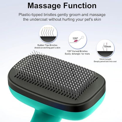 Self Cleaning Slicker Brush for Dog and Cat Shedding - Image 2