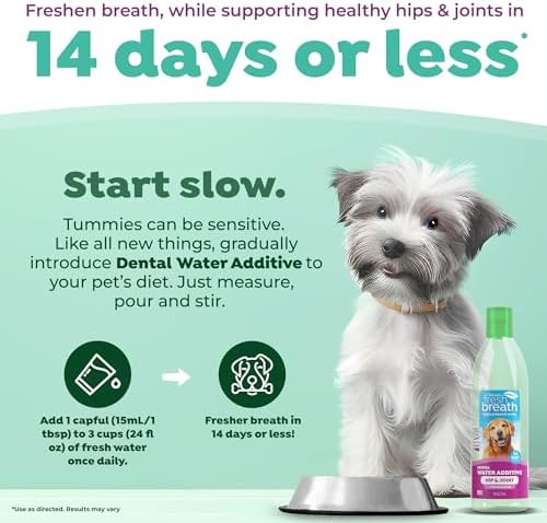 TropiClean Fresh Breath Water Additive for Hip & Joint Support, 16oz - Image 3