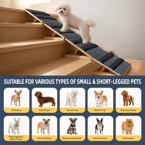 Upgraded Dog Ramps for Stairs, Adjustable Stair Ramp for Dogs (4.7"–7") - Image 7