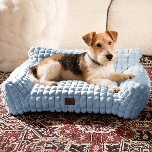 Cat Couch Bed with Fluffy Faux Rabbit Fur for Indoor Cats, 30 Inch by blunique