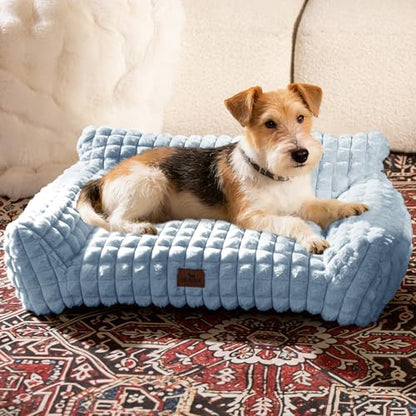 Cat Couch Bed with Fluffy Faux Rabbit Fur for Indoor Cats, 30 Inch by blunique