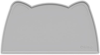 OHMO - Cat Food Mat, Silicone Pet Feeding Mat for Floor Non-Skid Waterproof Dog Water Bowl Tray, Easy to Clean Pet Placemat