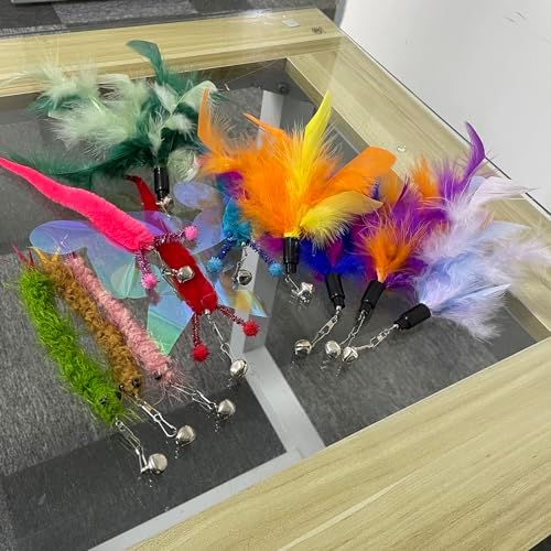 AcceLeah Cat Worm Toy Refills - Assorted Teaser Wand Toys with Bell (11 Pcs) - Image 5