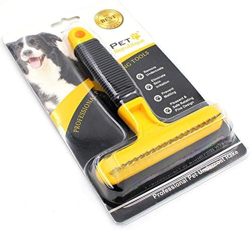 Pet Republique Dog Dematting Comb Rake – Undercoat Mat Brush - Knot out for Dogs, Cats, Rabbits, Any Long Haired Breed Pets - Undercoat Rake Design - Image 5