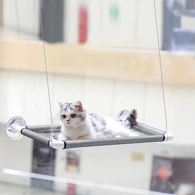 Cat Hammock Bed Cat Window Seat Shelves, Gray Single Layer, 31x51cm