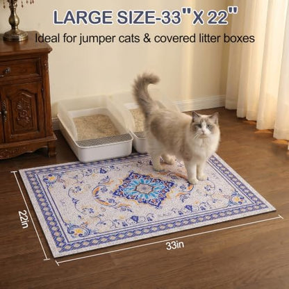 Glittme Cat Litter Mat, 33"x22" Non-Slip Washable Trapping Mat for Cats - Image 6