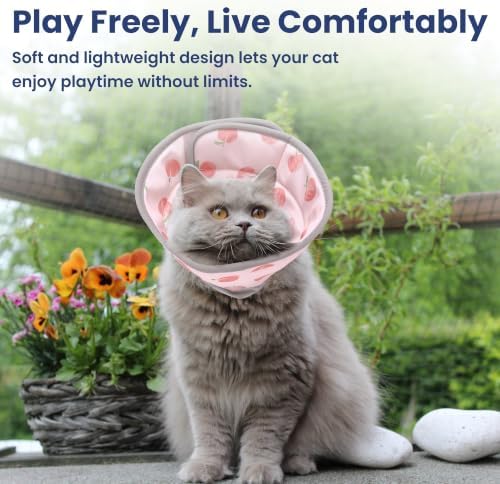 PawsPik Adjustable Soft Recovery Cone for Dogs & Cats, Small, Peach - Image 6